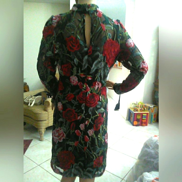 VINTAGE Boston Proper DRESS EMBROIDERED FLOWERS (INCREDIBLE WORK) SZ 12?  SLIP